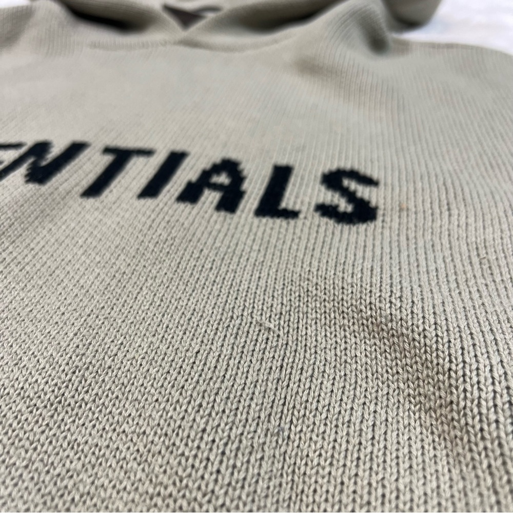 Fear of God Essentials Knit Hoodie 'Olive' - Picture 6 of 7